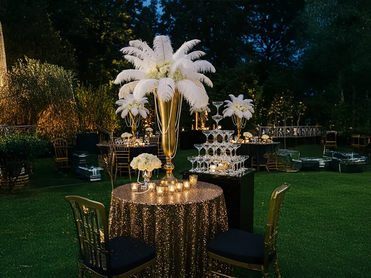 Piramidă de șampanie pentru nuntă elegantă Infinity Luxury Events